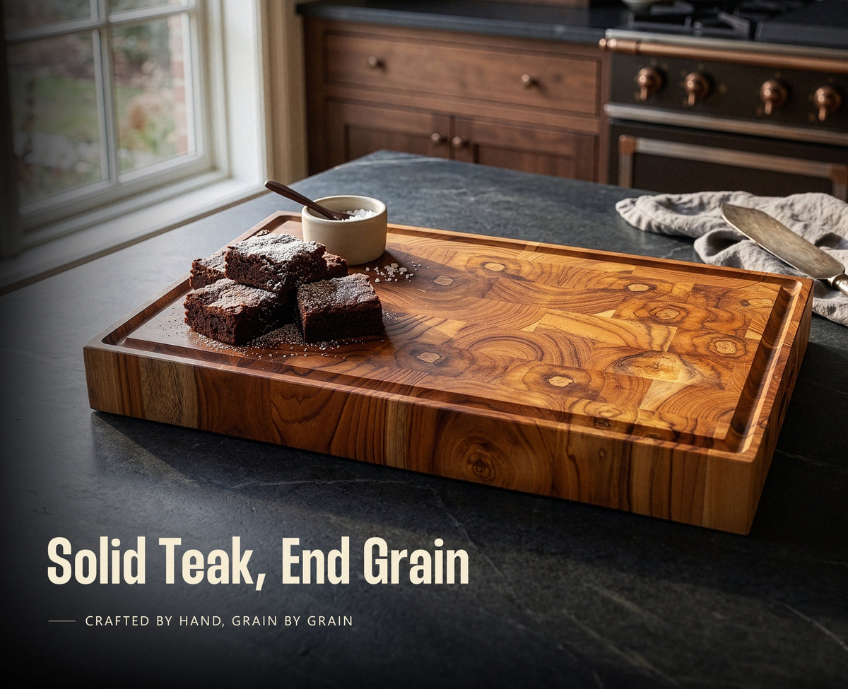 RYFA Handcrafted Teakwood End Grain Chopping Block